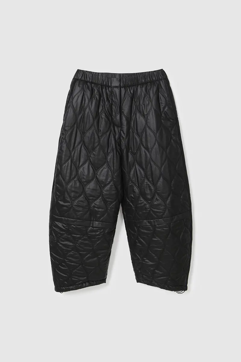 Volume Wide Padding Pants Black