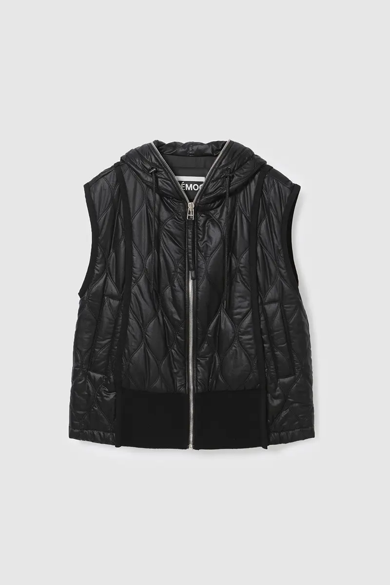 Quilting Hood Vest Black