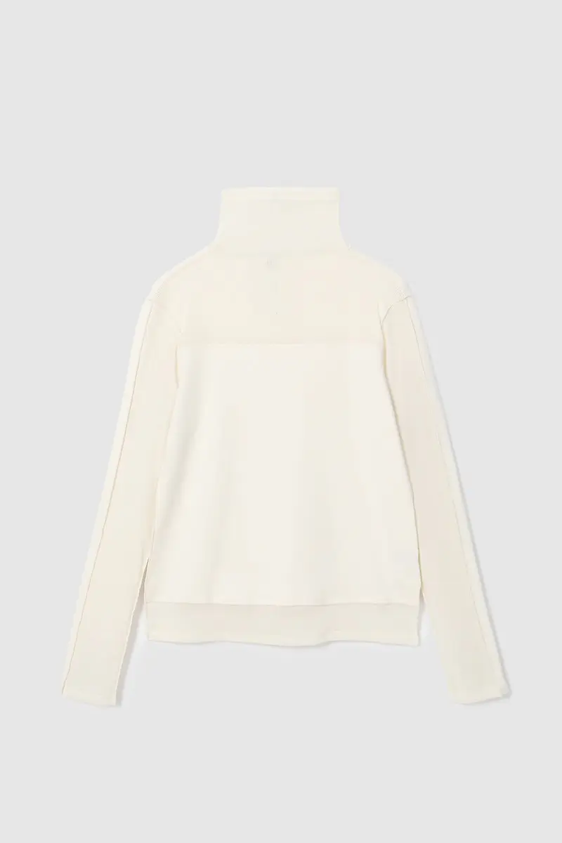 Sheer Paneled T-Shirt Ivory