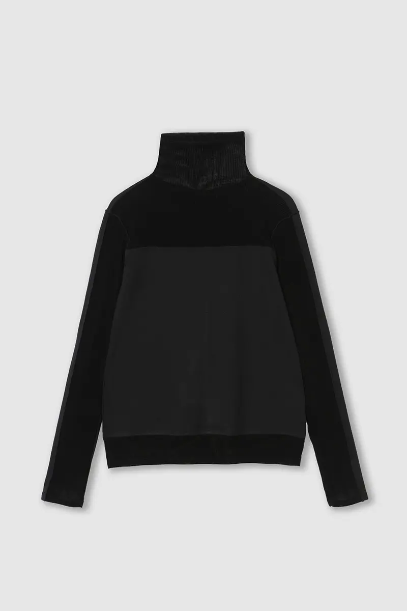 Sheer Paneled T-Shirt Black