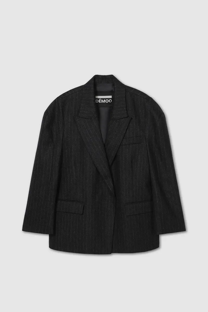 Stripe Pin Double Jacket Dark Grey PT