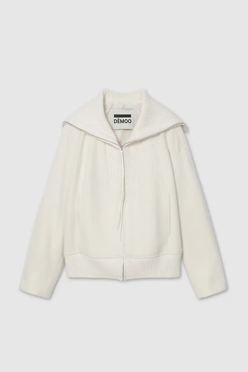 Sailor Knit Wool Blend Jacket Ivory