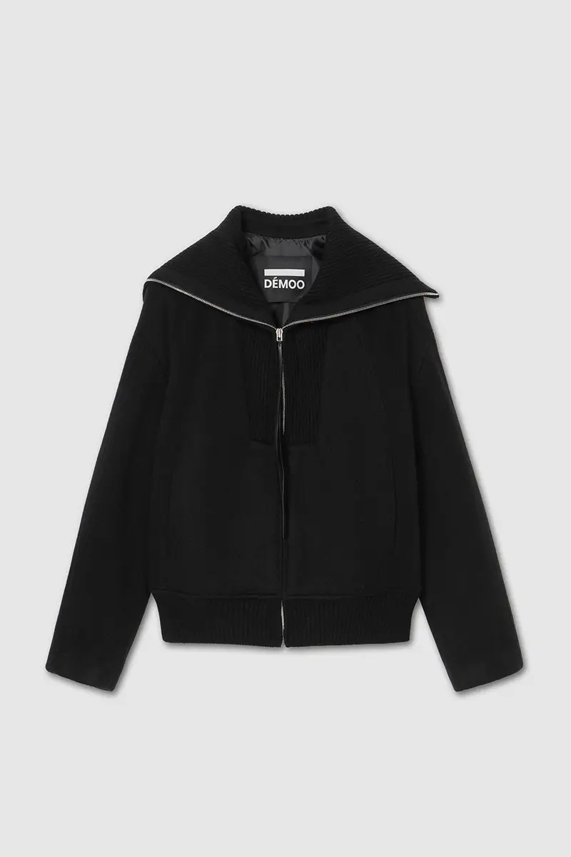 Sailor Knit Wool Blend Jacket Black