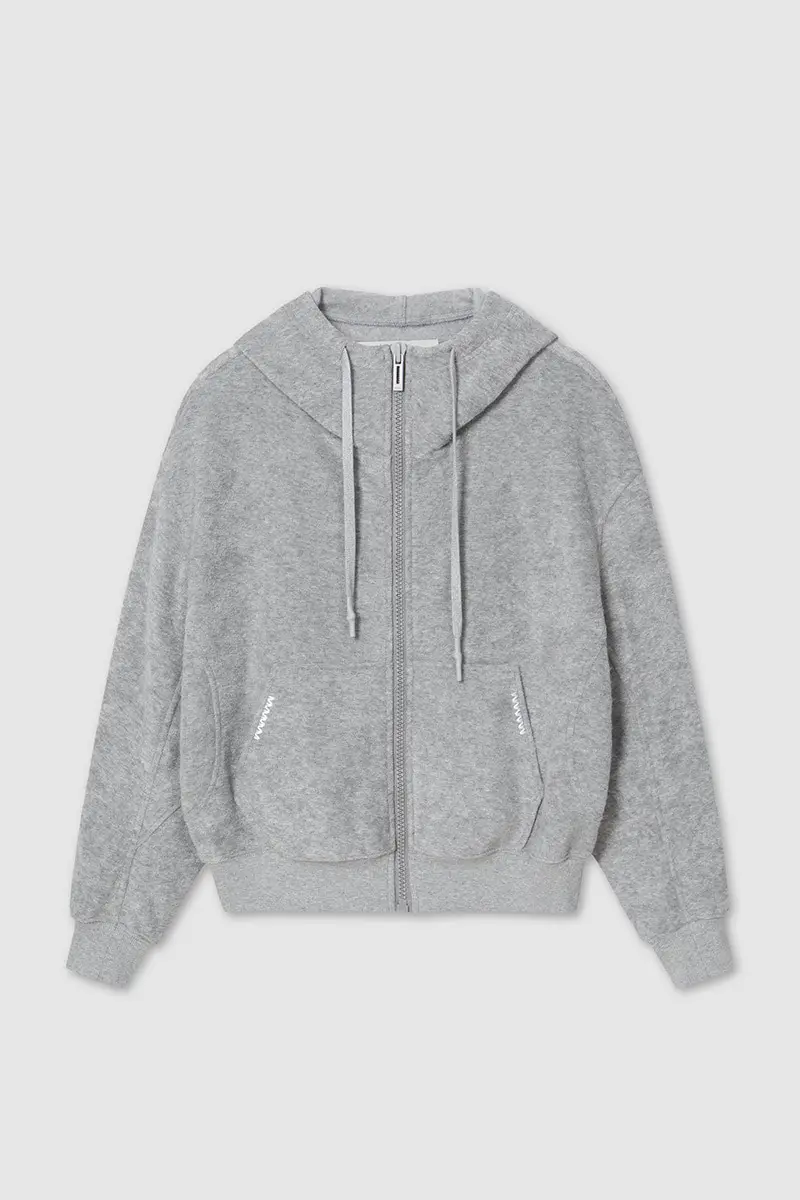 Flow Line Hood Zip-Up Light Grey