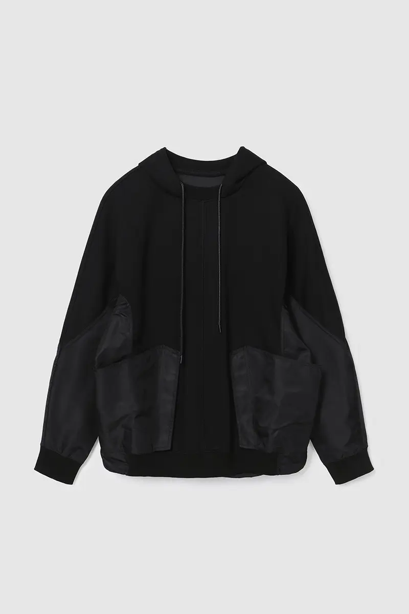 Neoprene Sweat Hood T-Shirt Black