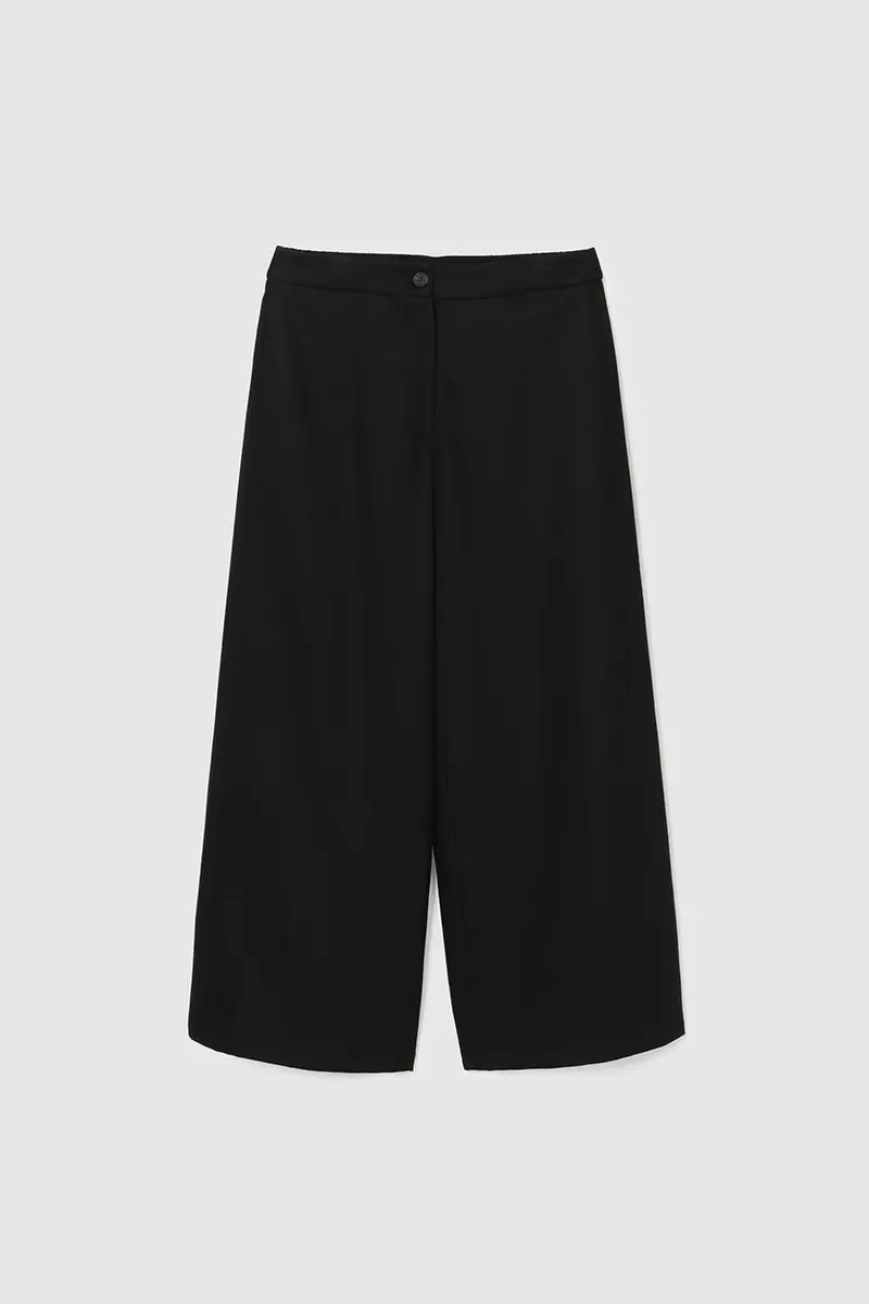 Semi-Wide Back-Banded Pants Black