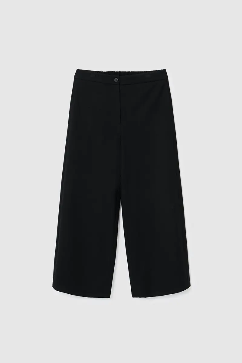 Semi-Wide Back-Banded Pants Black