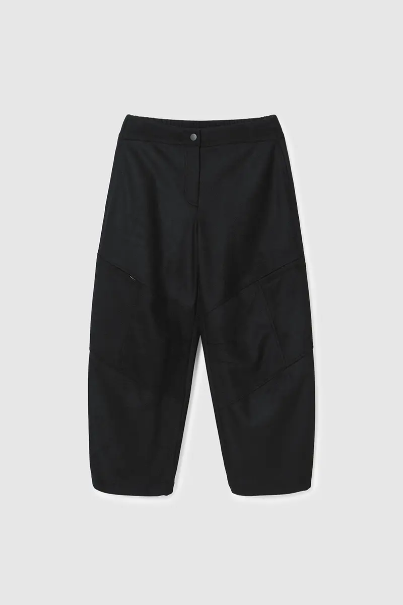 Slim Wide Pocket Pants Black