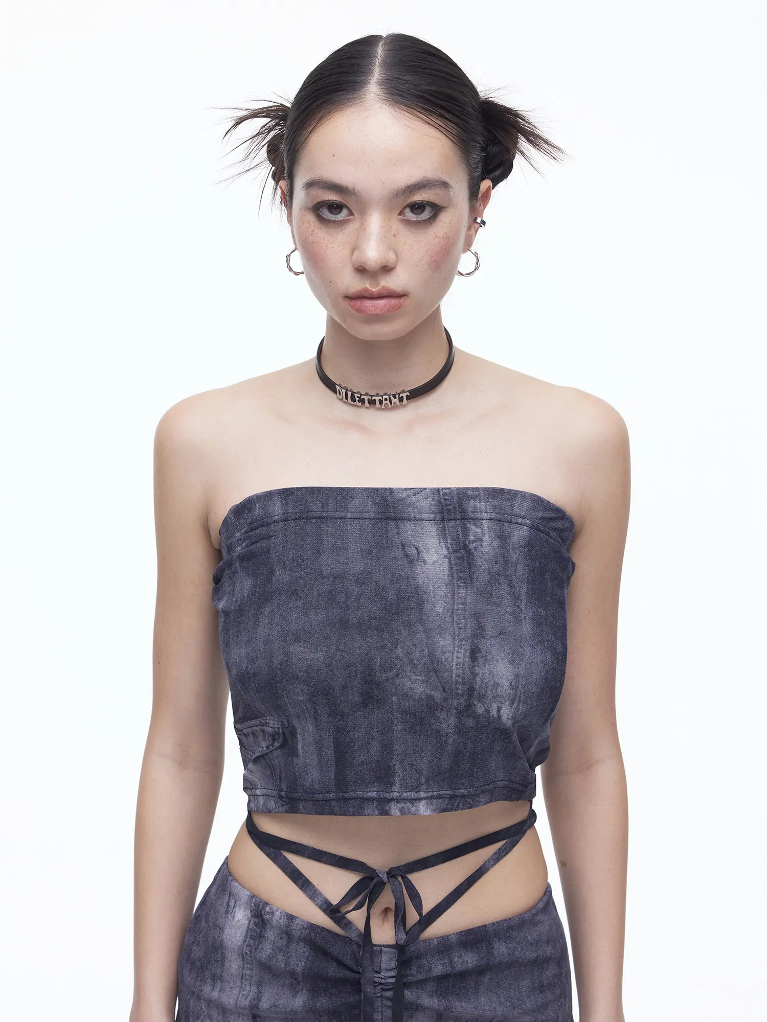 Denim Mesh Top (BK)