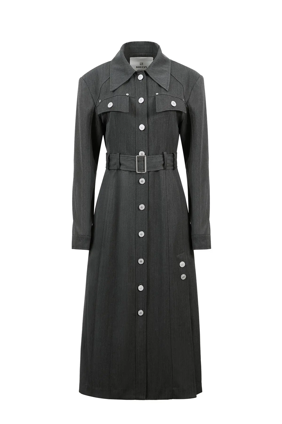 Slit Long Jacket Dress (C) — view 1