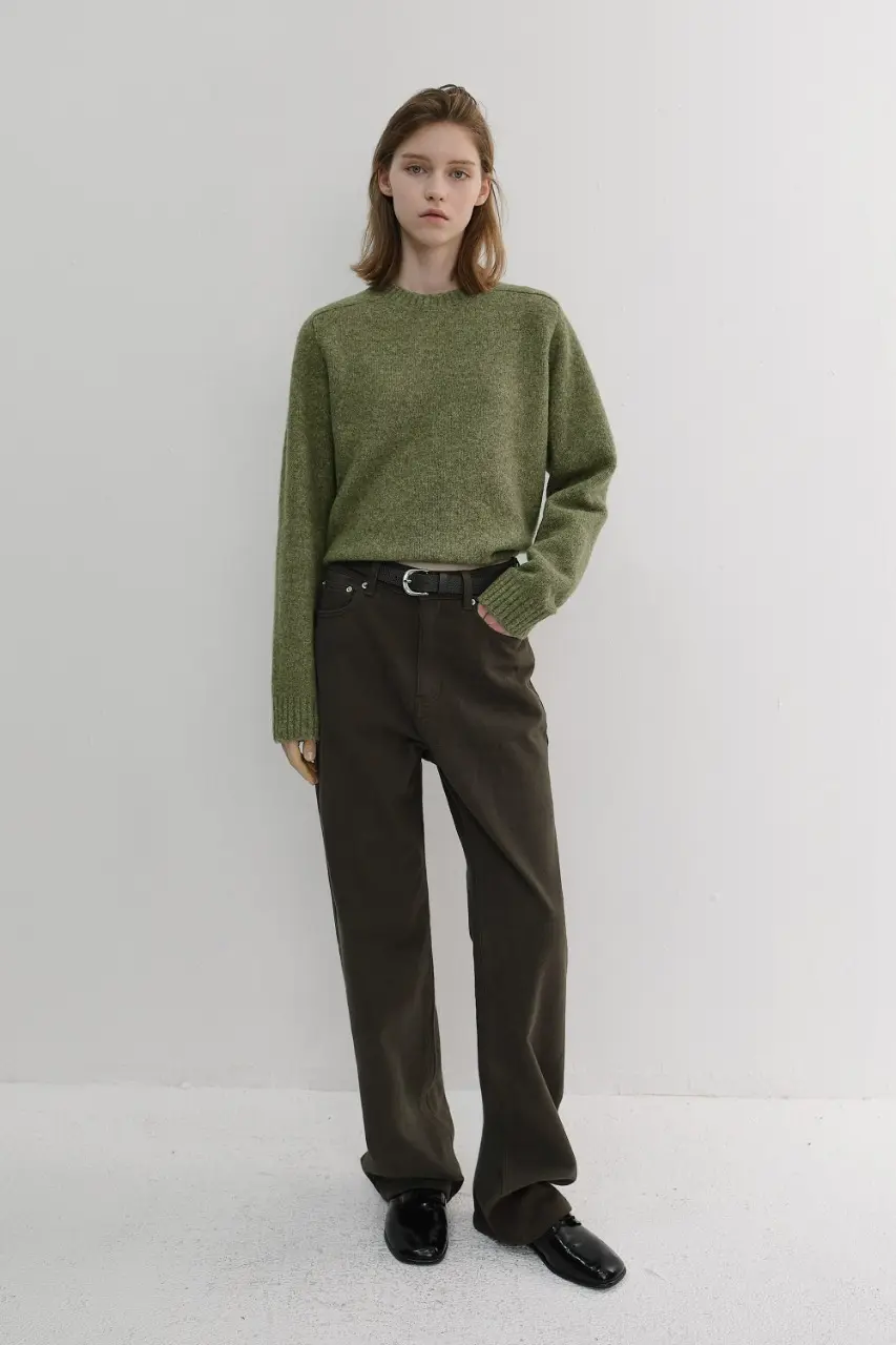 Brushed Straight Jeans (Khaki Brown)