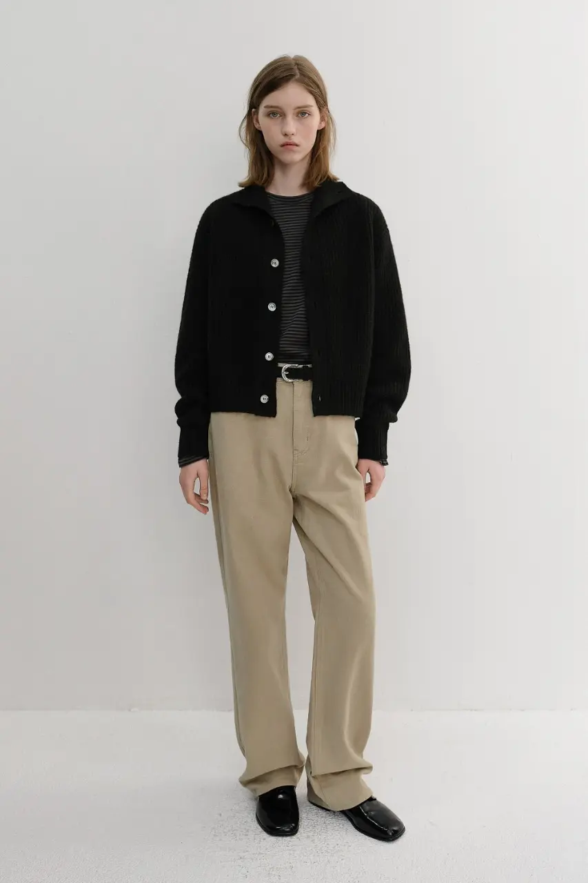 Brushed Straight Jeans (Beige)
