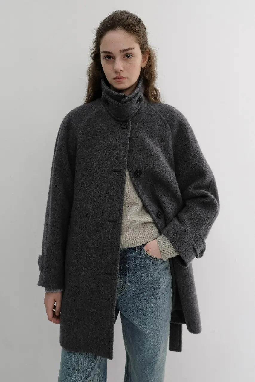 Belted Half Coat (Charcoal Grey)