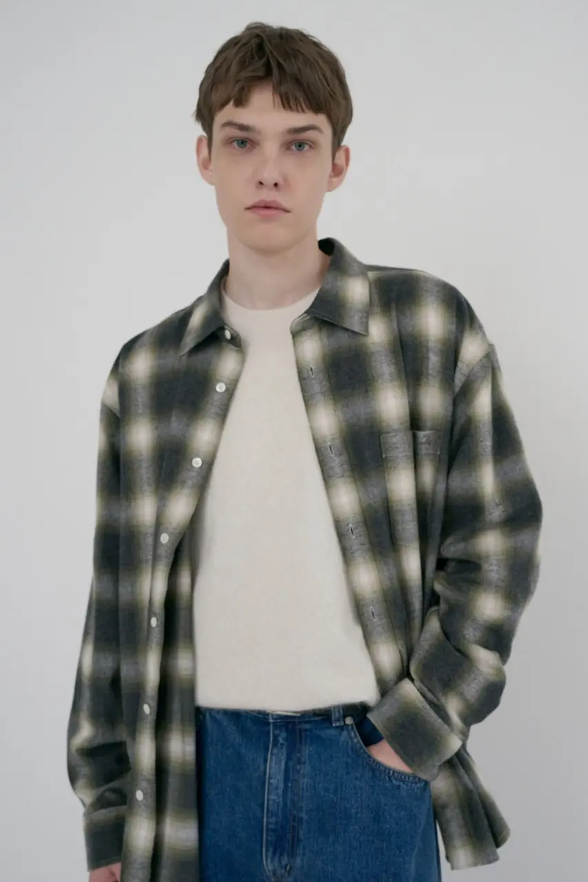 Unisex Winter Flannel Checked Shirt (Olive Green)