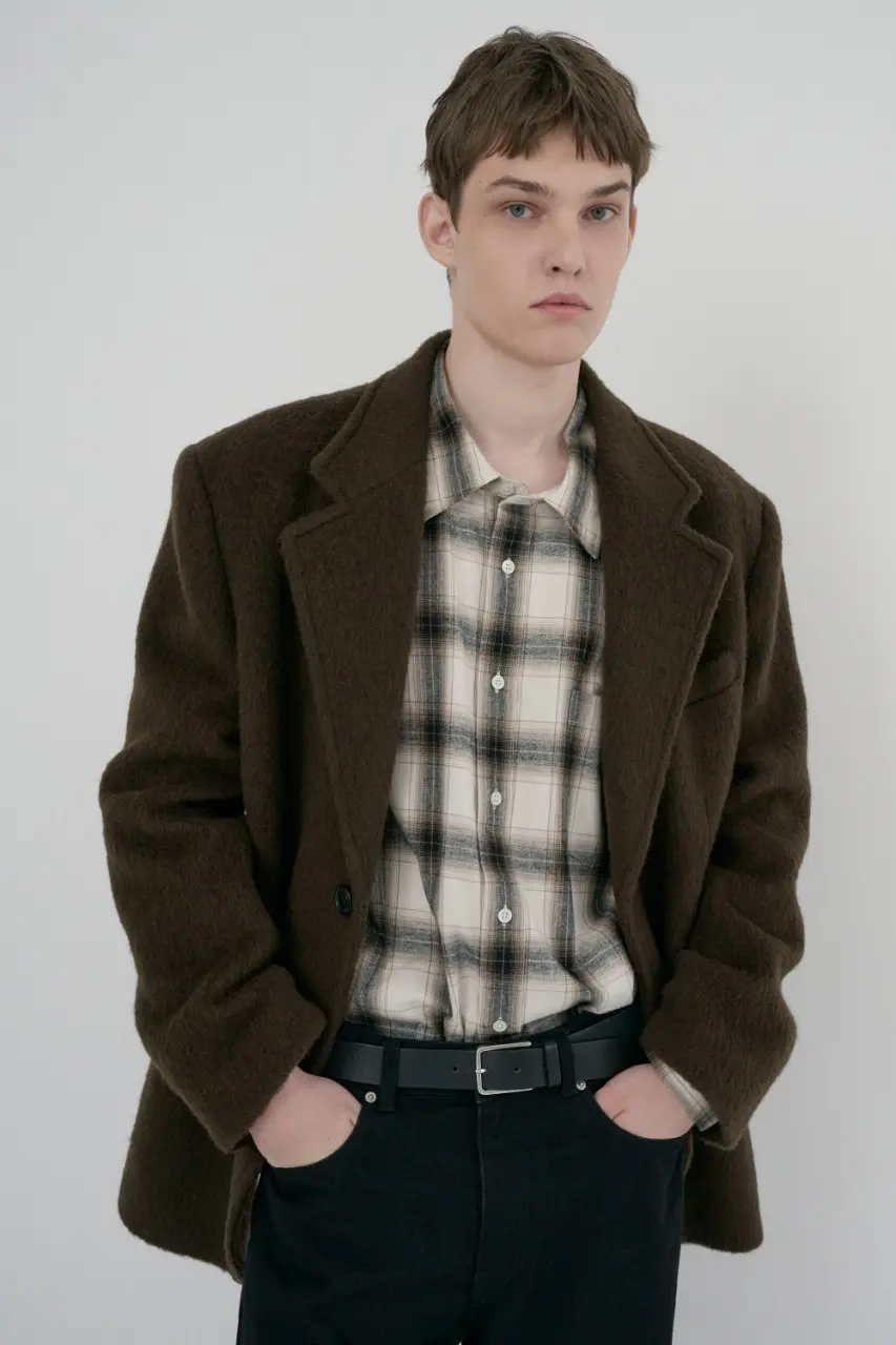 Unisex Winter Flannel Checked Shirt (Beige)