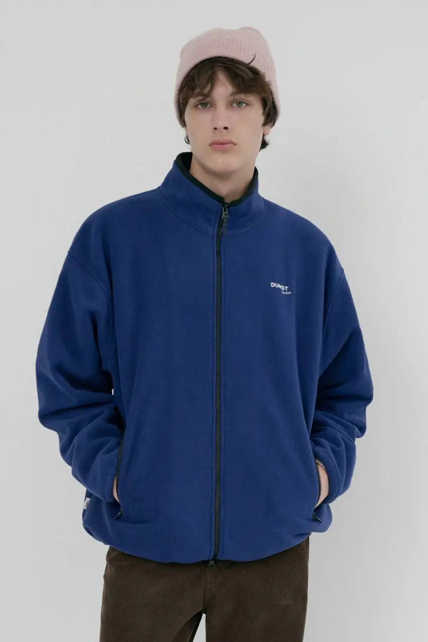 Unisex Zip-Up Fleece Sweatshirt (Blue Navy)
