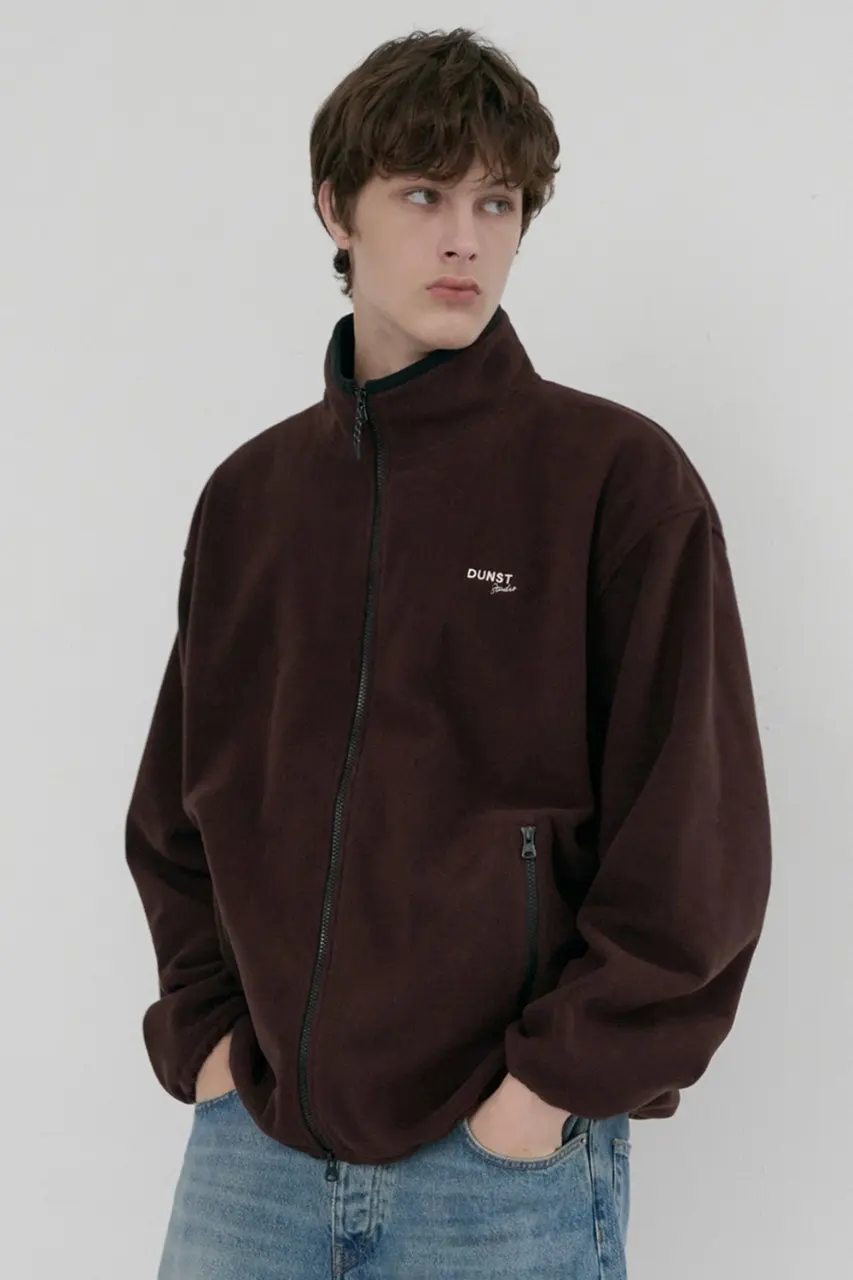 Unisex Zip-Up Fleece Sweatshirt (Choco Brown)