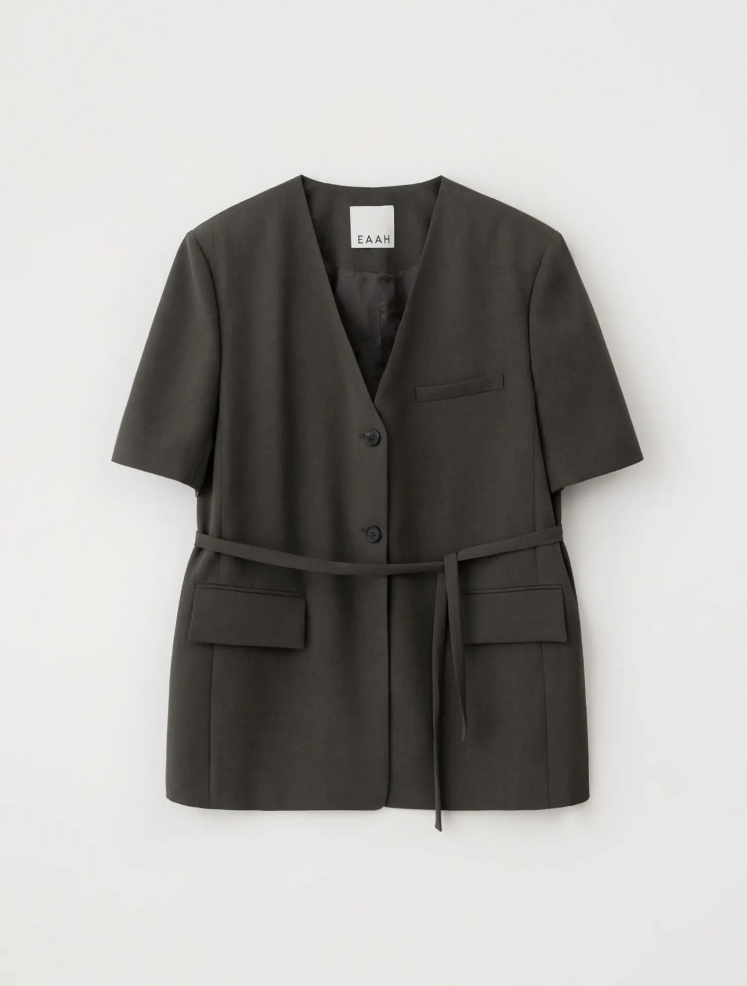 Blake Collarless Jacket (Taupe)