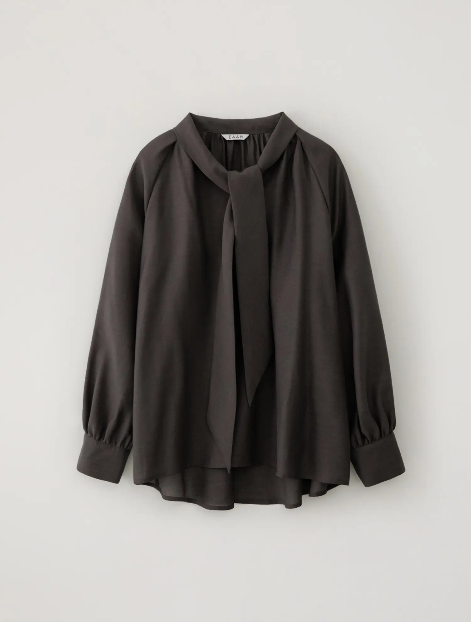 Tie Shirring Blouse (Taupe)