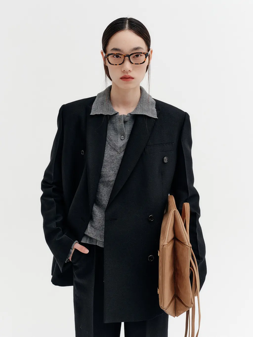 Double Breasted Jacket - Black