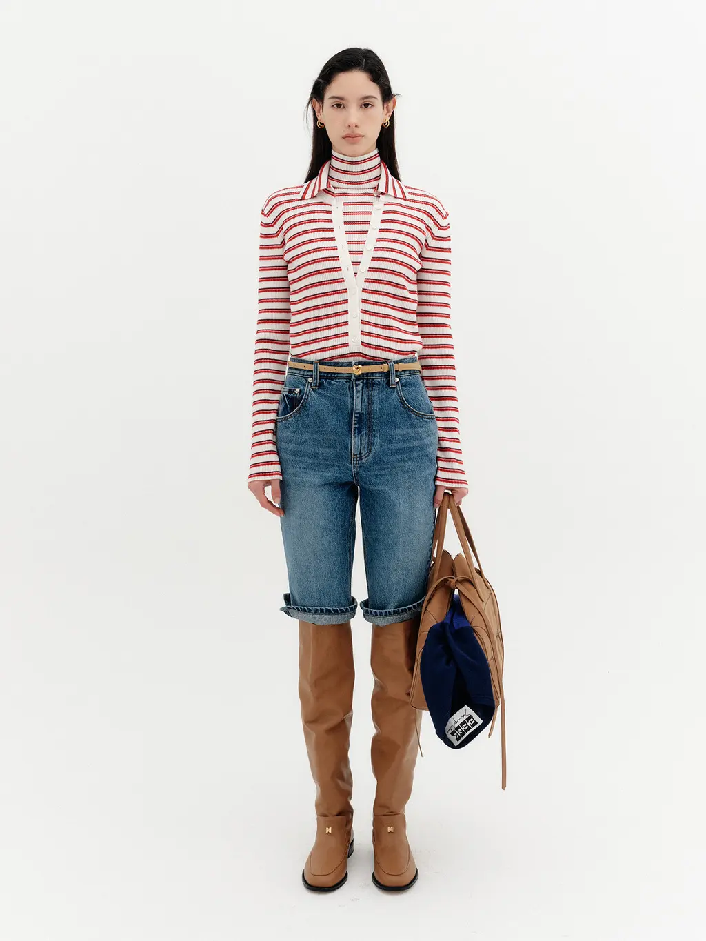 Slit Detail Bermuda Shorts - Blue