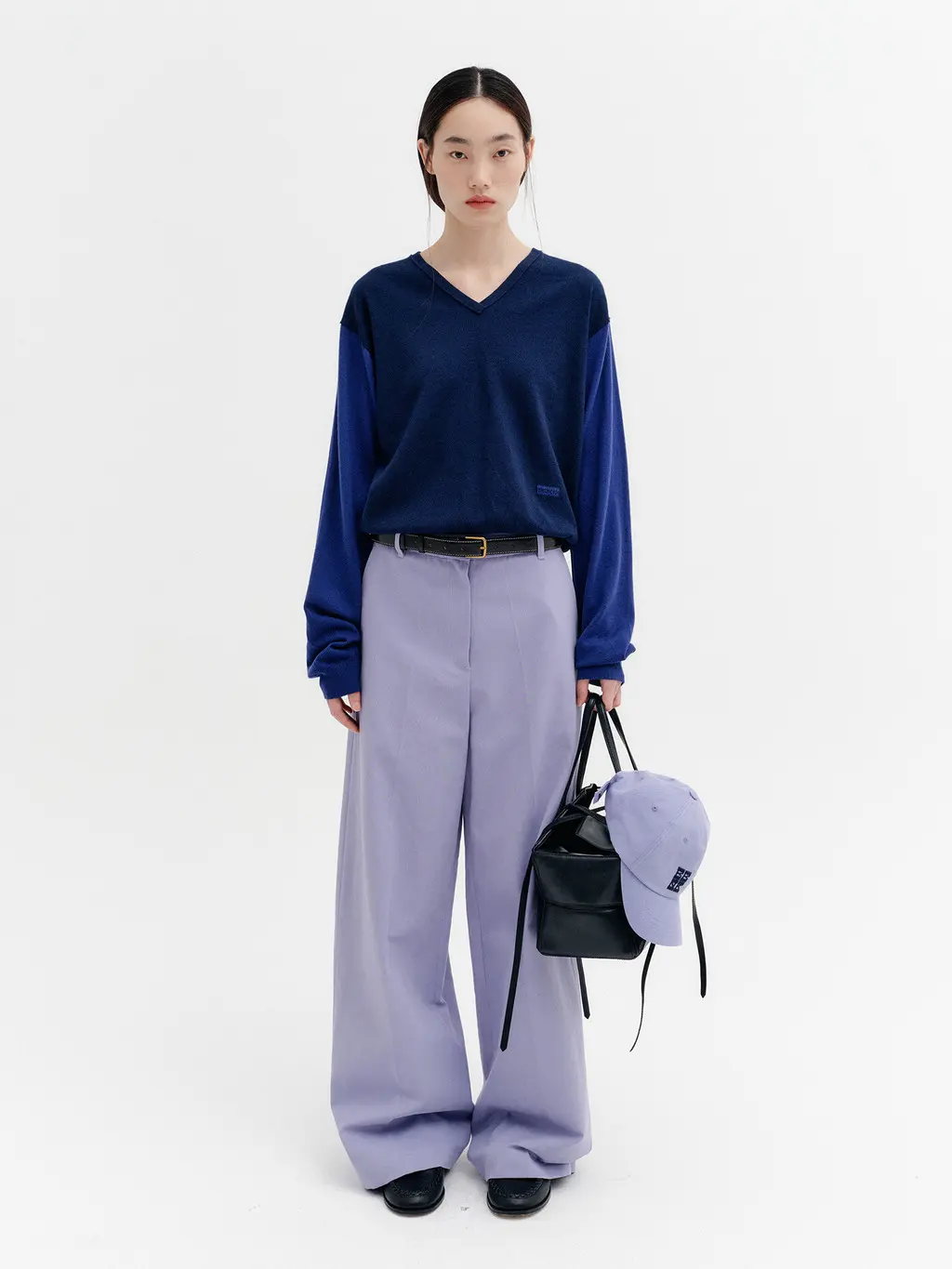 Embroidered Detail Pocket Pants - Purple