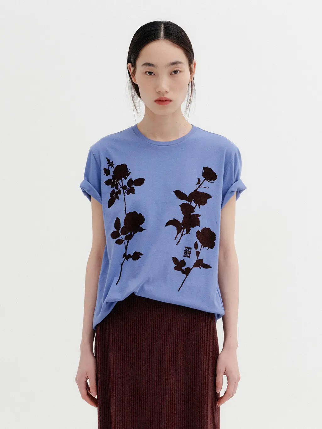 Front Rose Graphic T-Shirt - Purple
