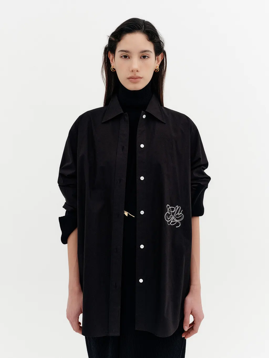 Classic Logo Embroidered Shirt - Black