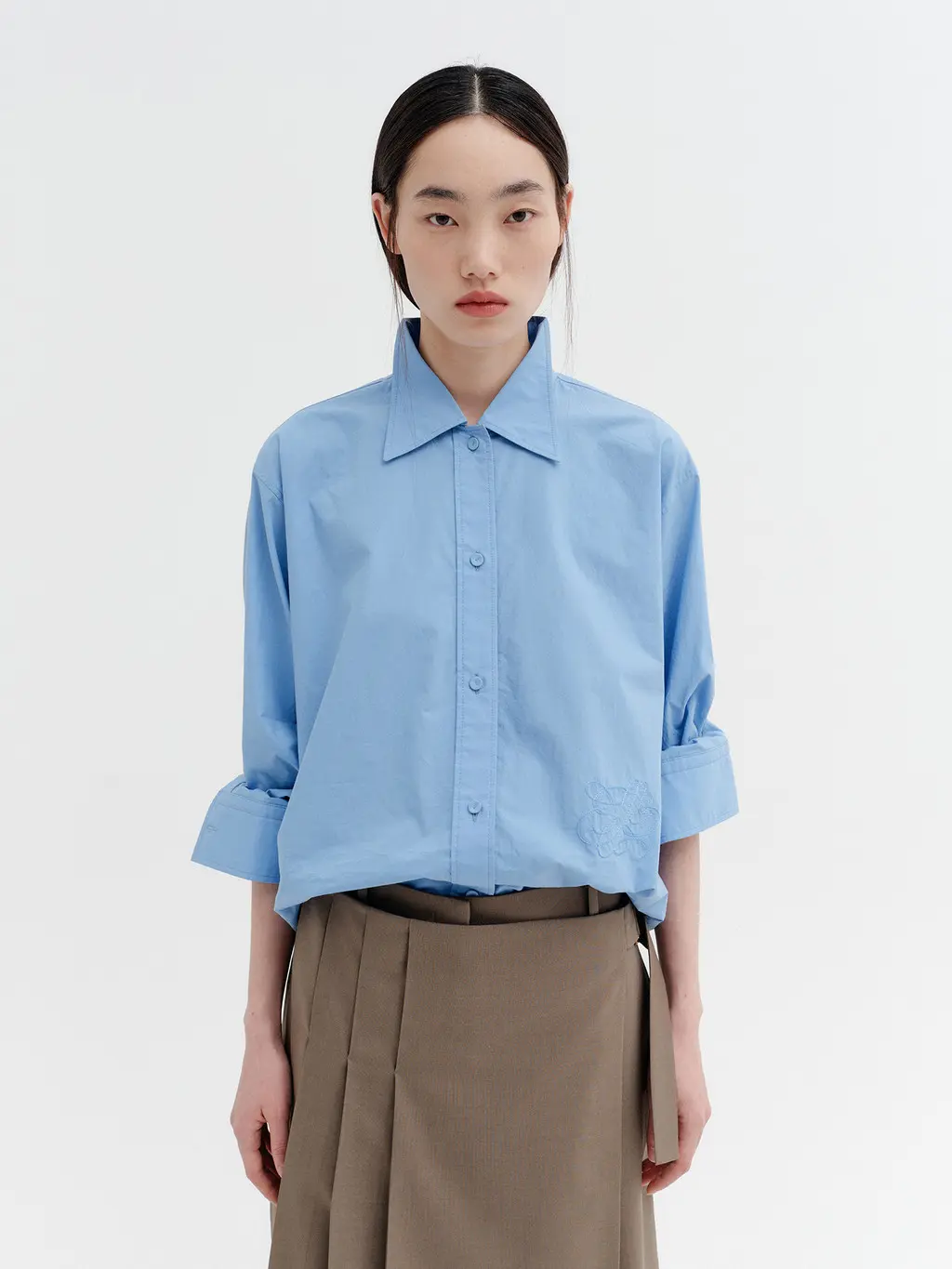 Classic Logo Embroidered Shirt - Blue