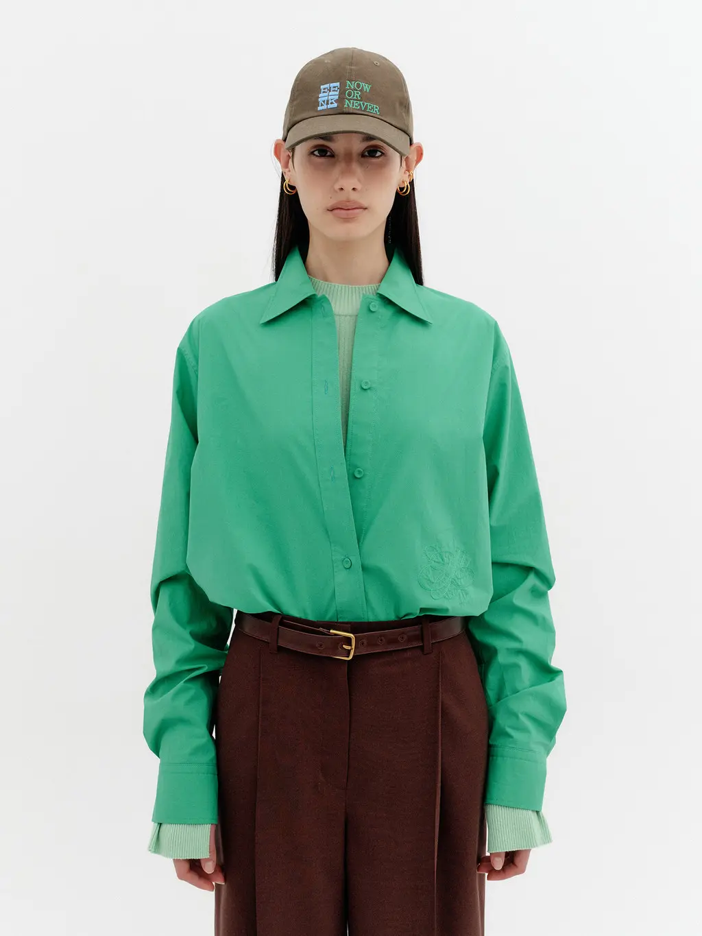 Classic Logo Embroidered Shirt - Green
