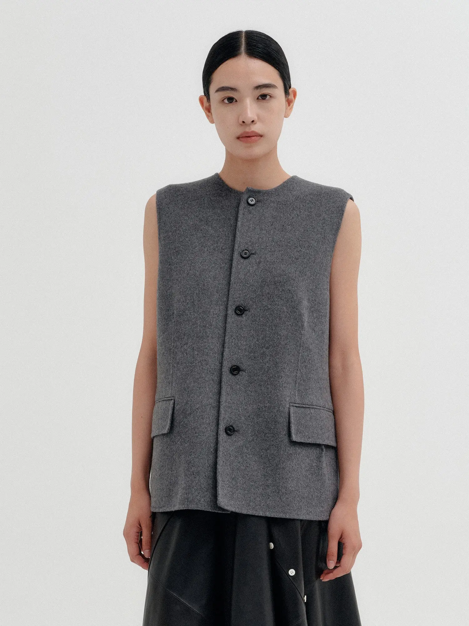 Handmade Brooch Classic Vest - Melange Grey
