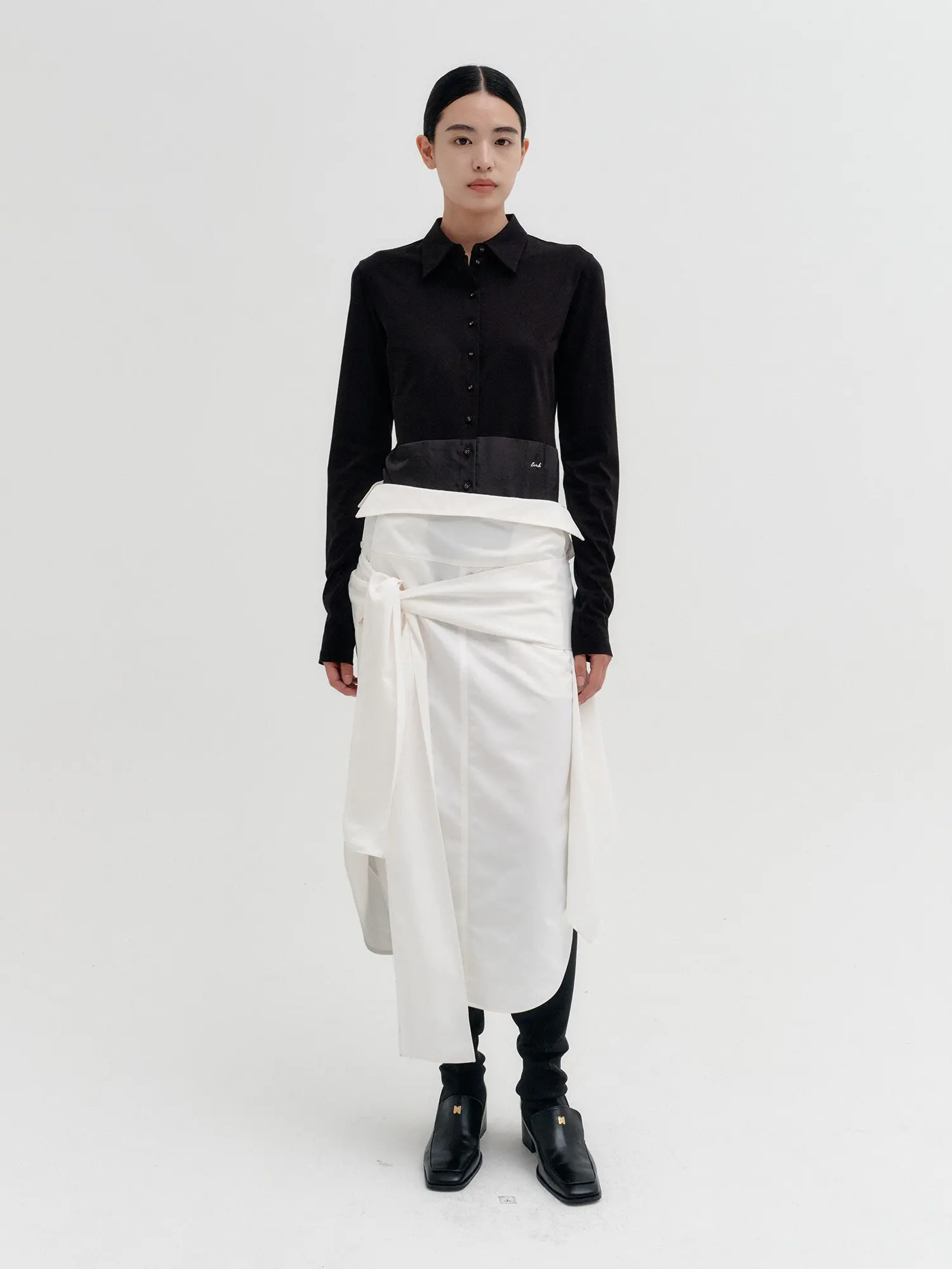 Panel Line Skirt - White