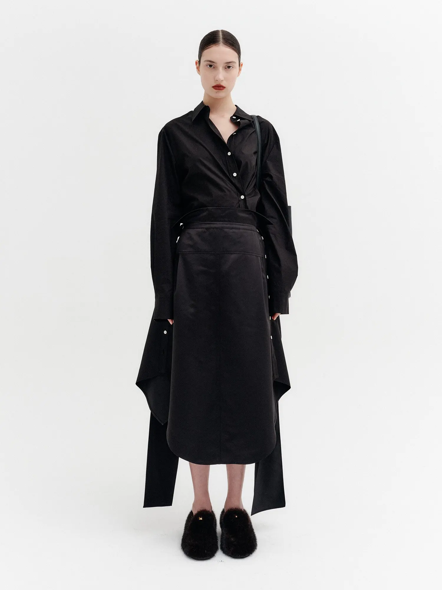 Panel Line Skirt - Black