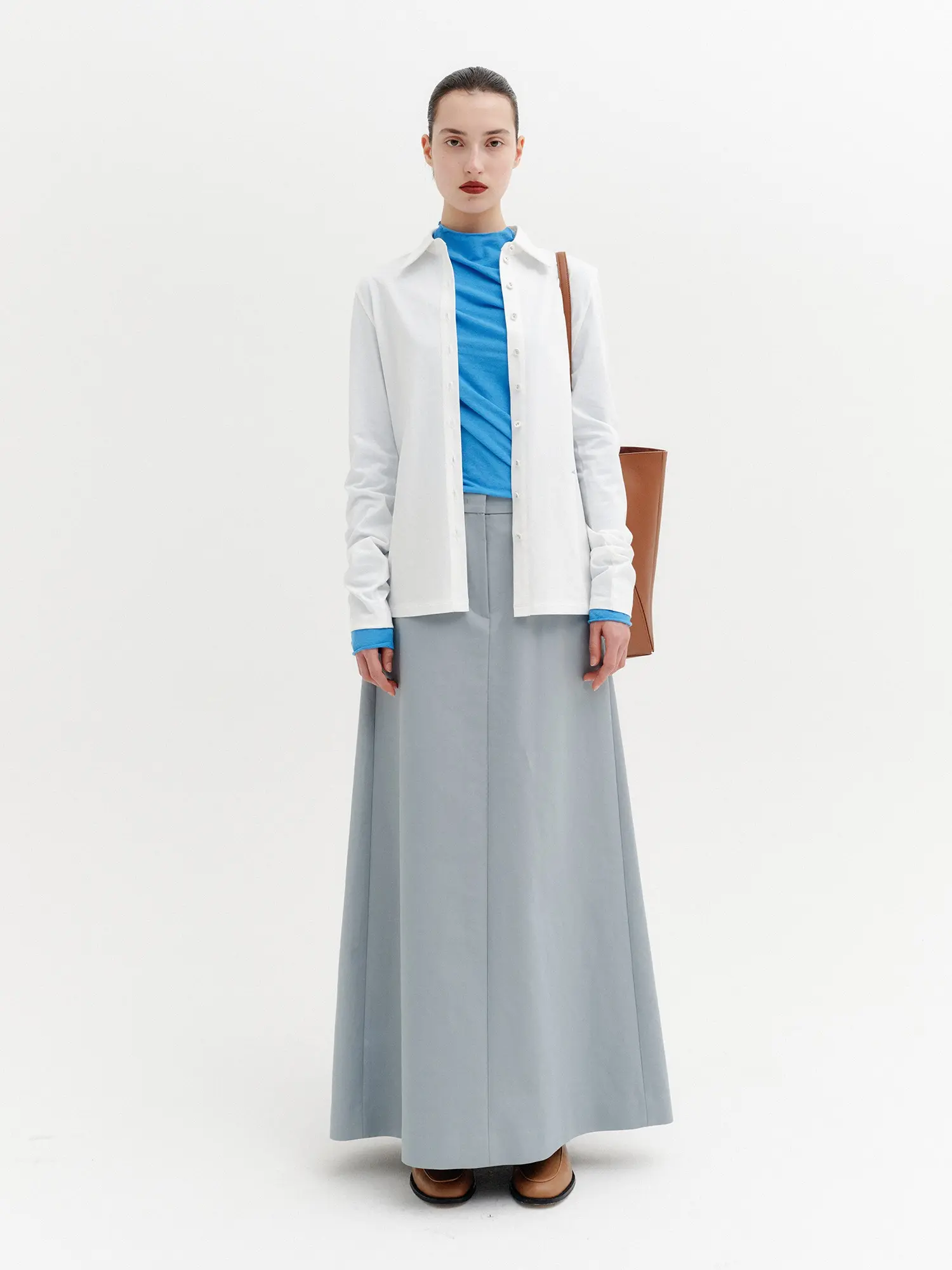 Drape Back A-Line Skirt - Mint
