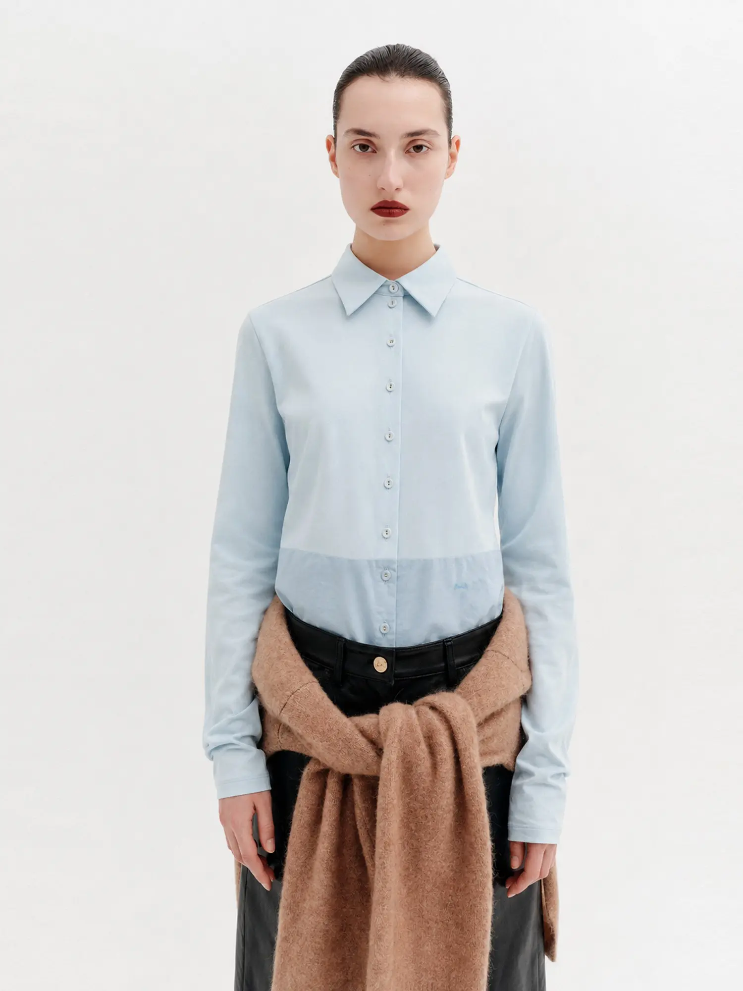 Embroidered Logo Classic Shirt - Light Blue