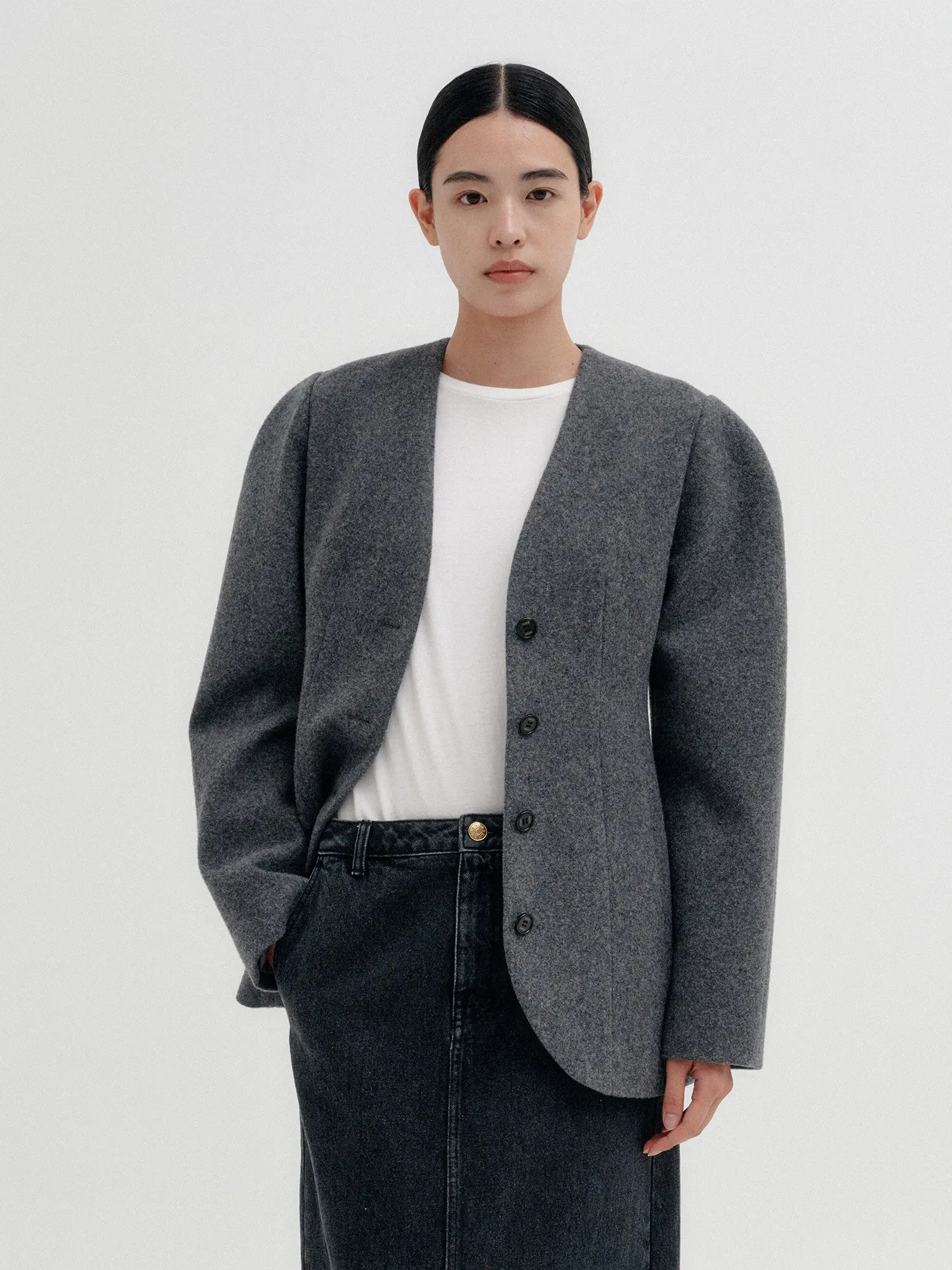 Handmade Hourglass Jacket - Melange Grey