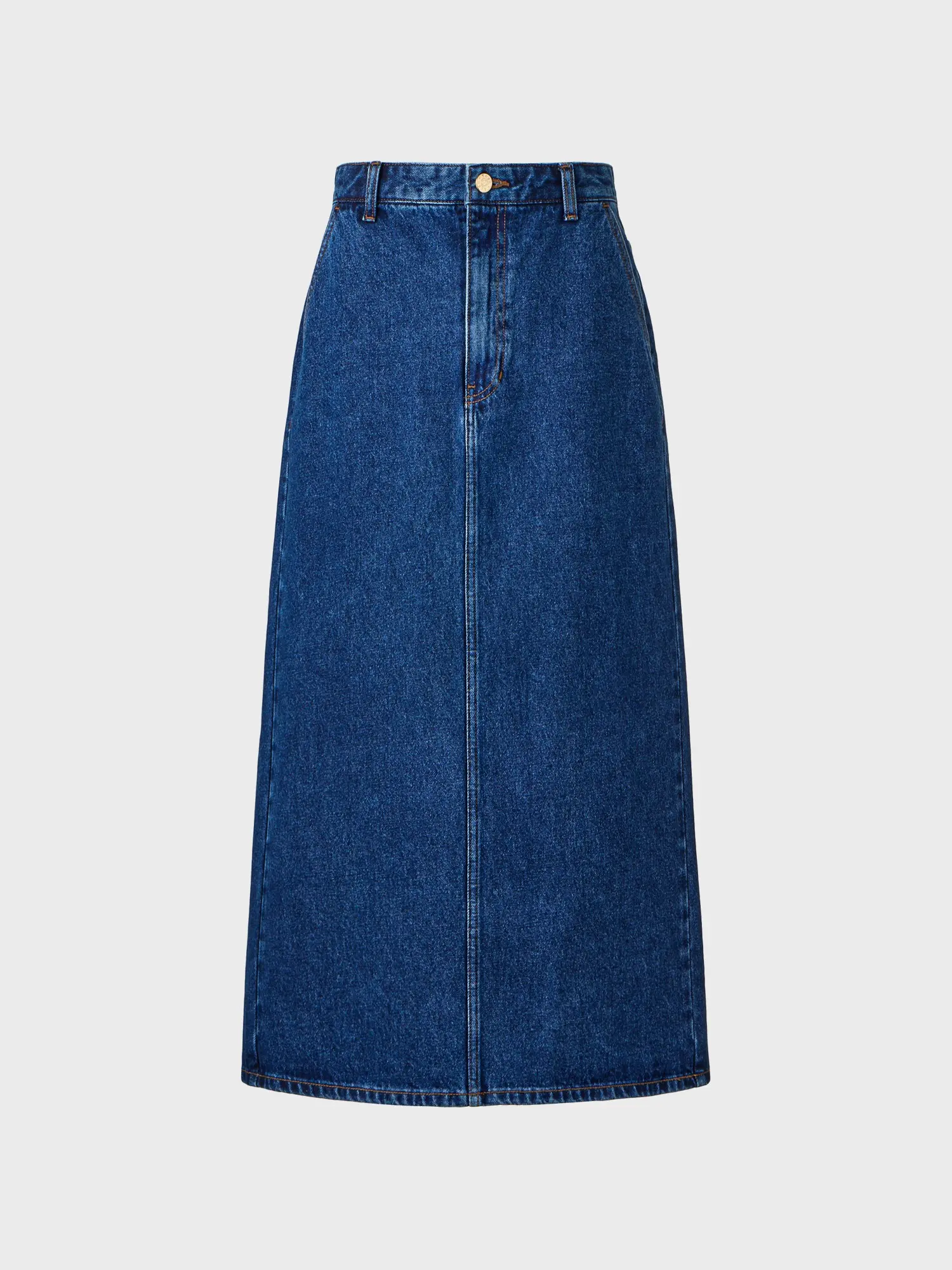 Classic A-Line Denim Skirt - Denim Blue