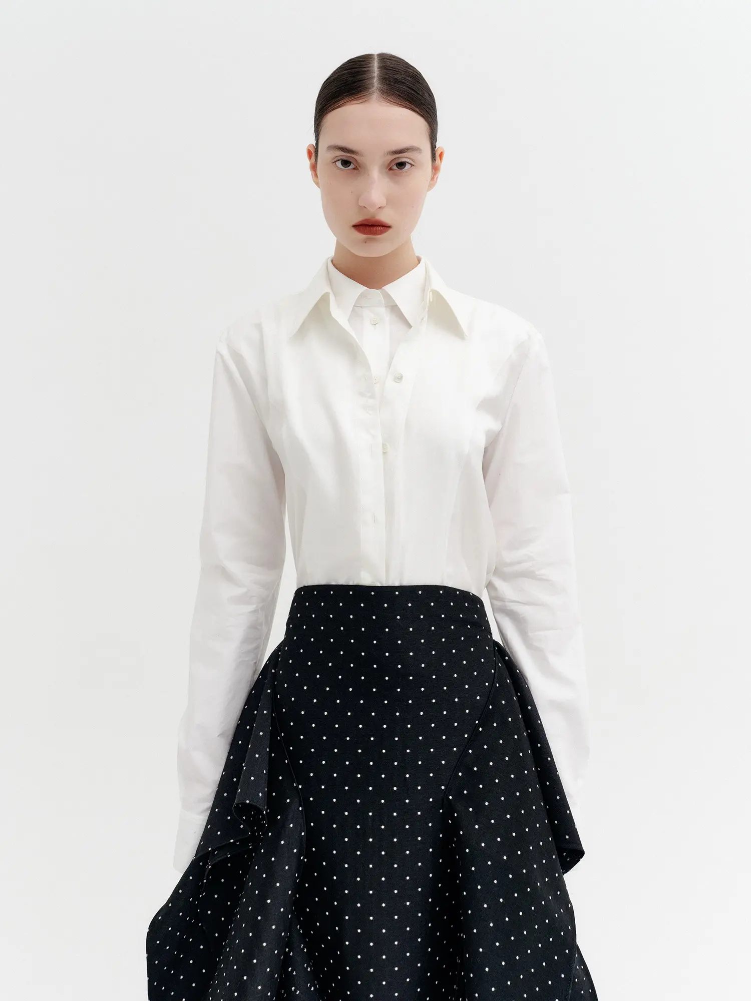 Double Layer Collar Shirt - Ivory