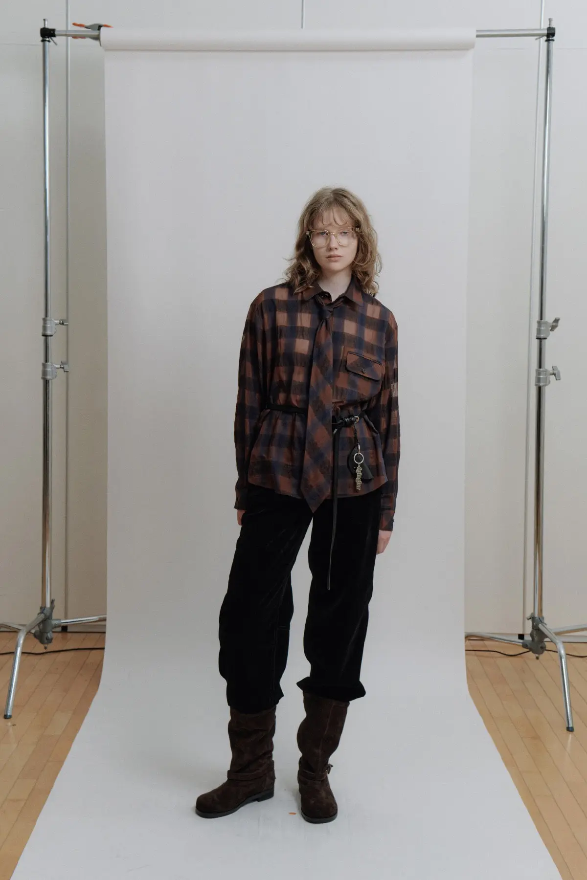 Tie Check Shirt (Brown)