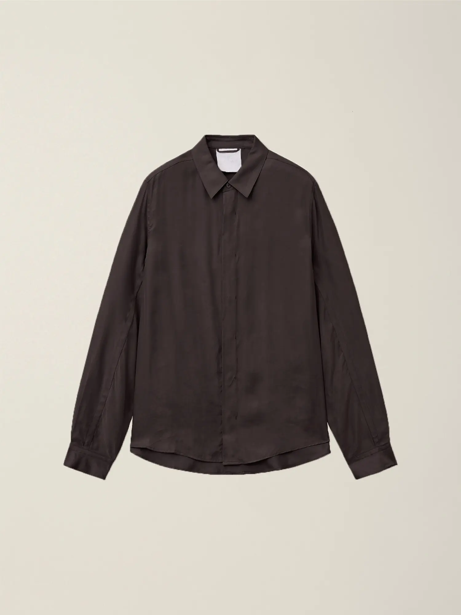 Men's Standard Collar Hand Dyed Cupra Shirt (Saddle Brown)