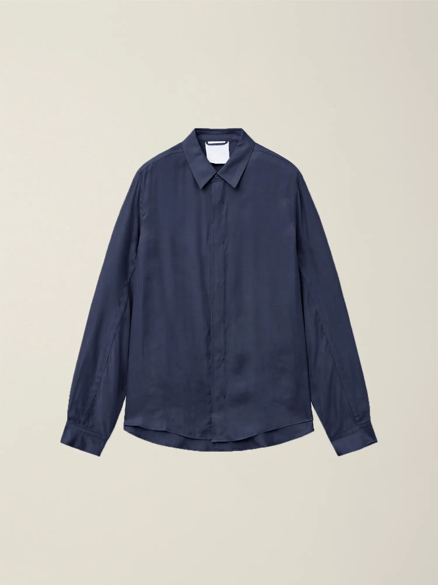 Men's Standard Collar Hand Dyed Cupra Shirt (Midnight Blue)