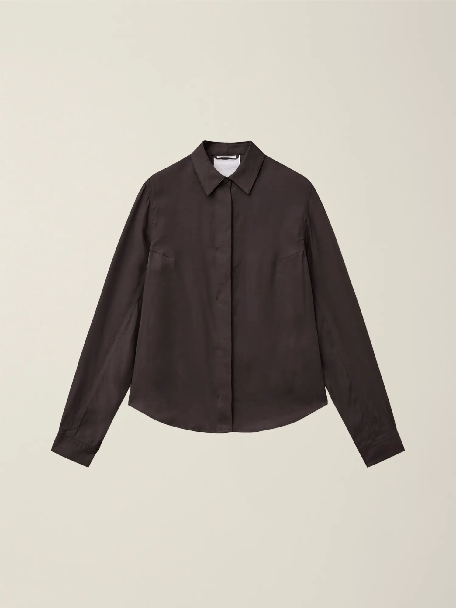Women's Standard Collar Hand Dyed Cupra Shirt (Saddle Brown)