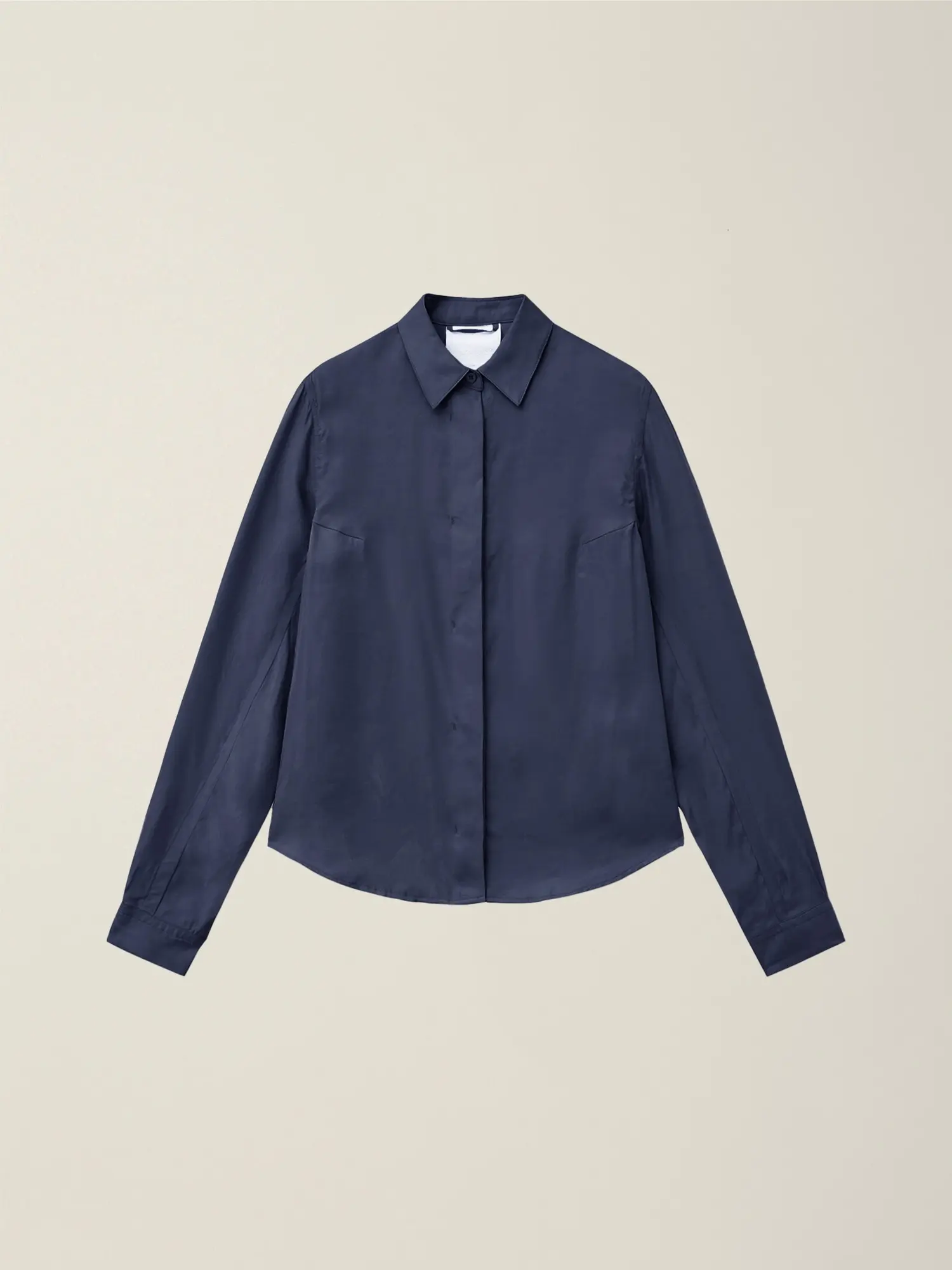 Women's Standard Collar Hand Dyed Cupra Shirt (Midnight Blue)