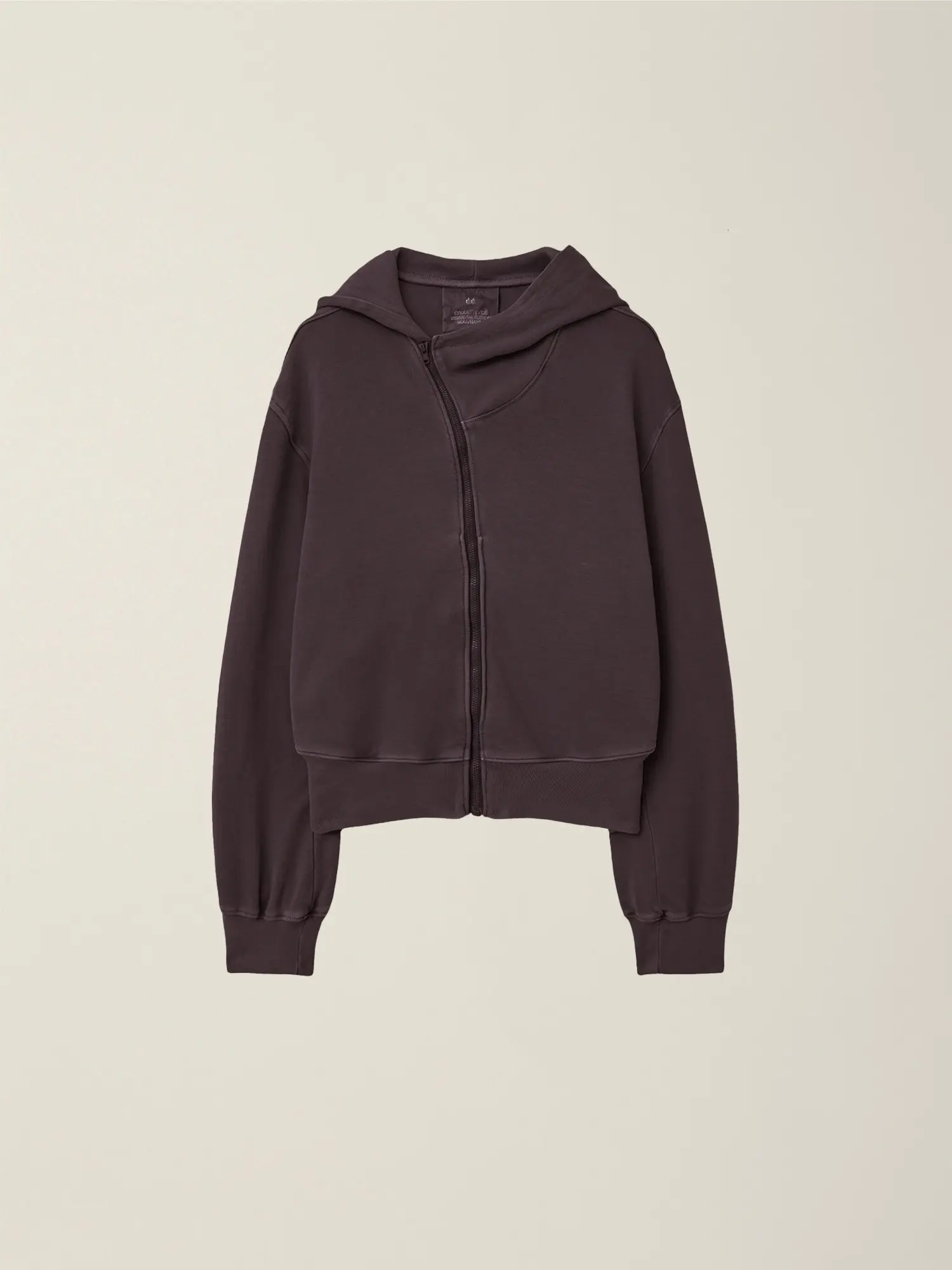 Men's Garment Dyed Curved Hooded Zip Jacket (Saddle Brown)