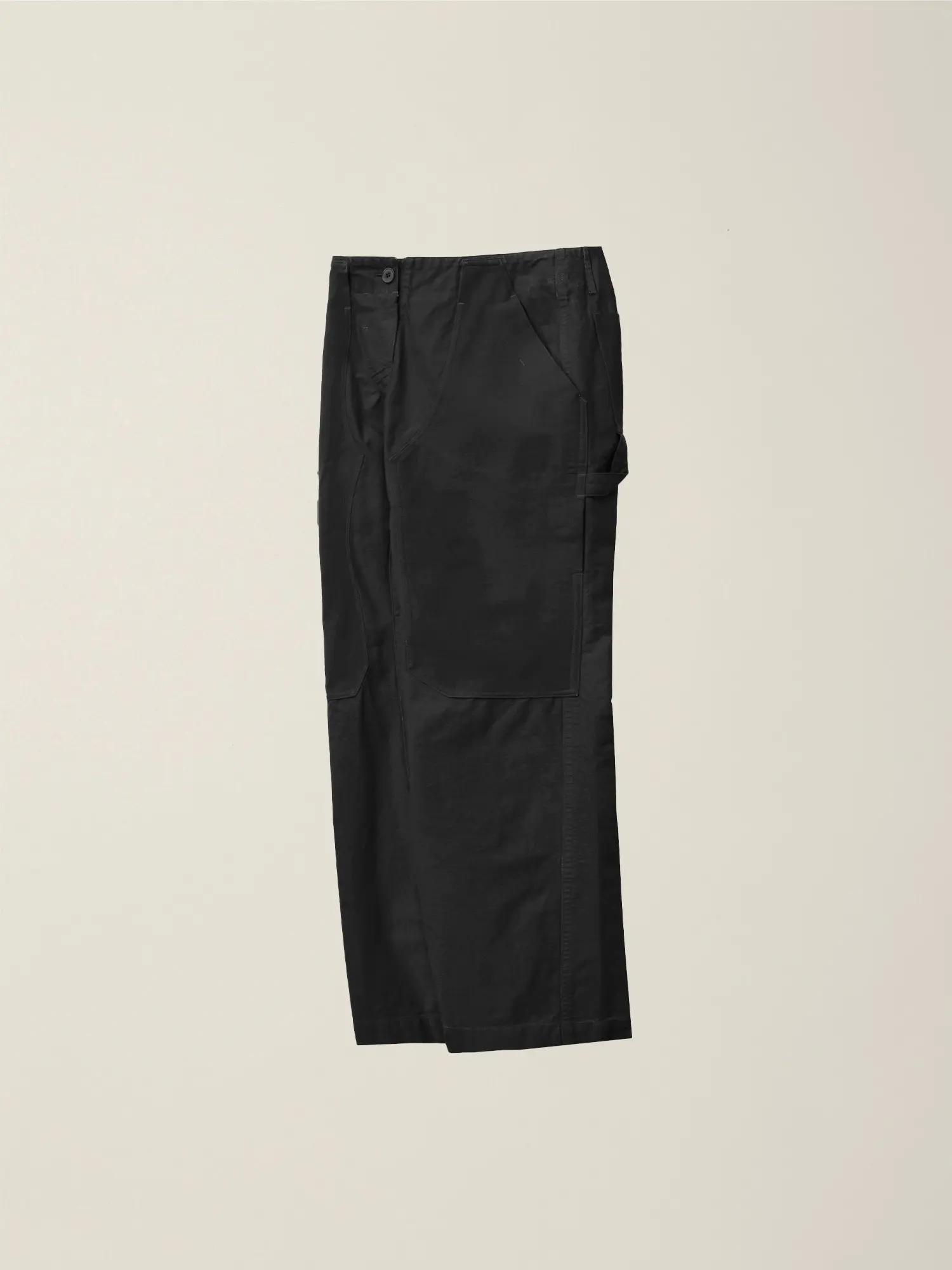 Women's Garment Dyed Double Knee Work Pants (Black)