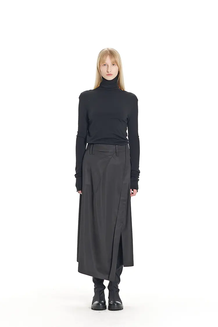 GDeL Slim Turtleneck Top (Grey)