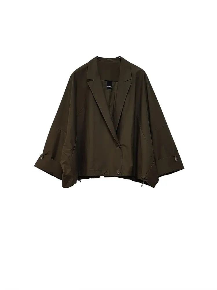 GDeL Recycled Nylon Wide Jacket (Khaki)