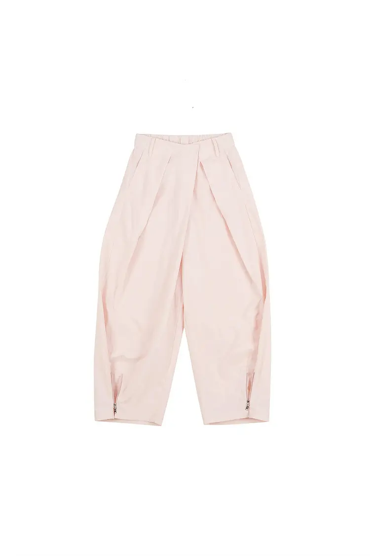 GDeL Recycled Nylon Zipper Detail Wind Pants (Pink)
