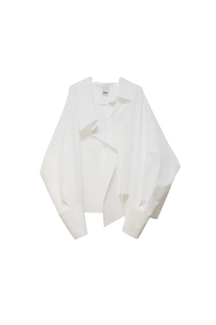 GDeL Asymmetrical Wide Shirt (White)