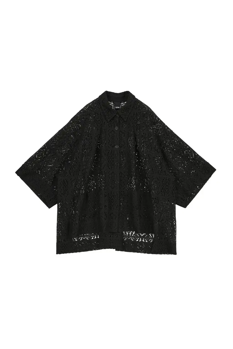 GDeL Square Pattern Lace Shirt (Black)